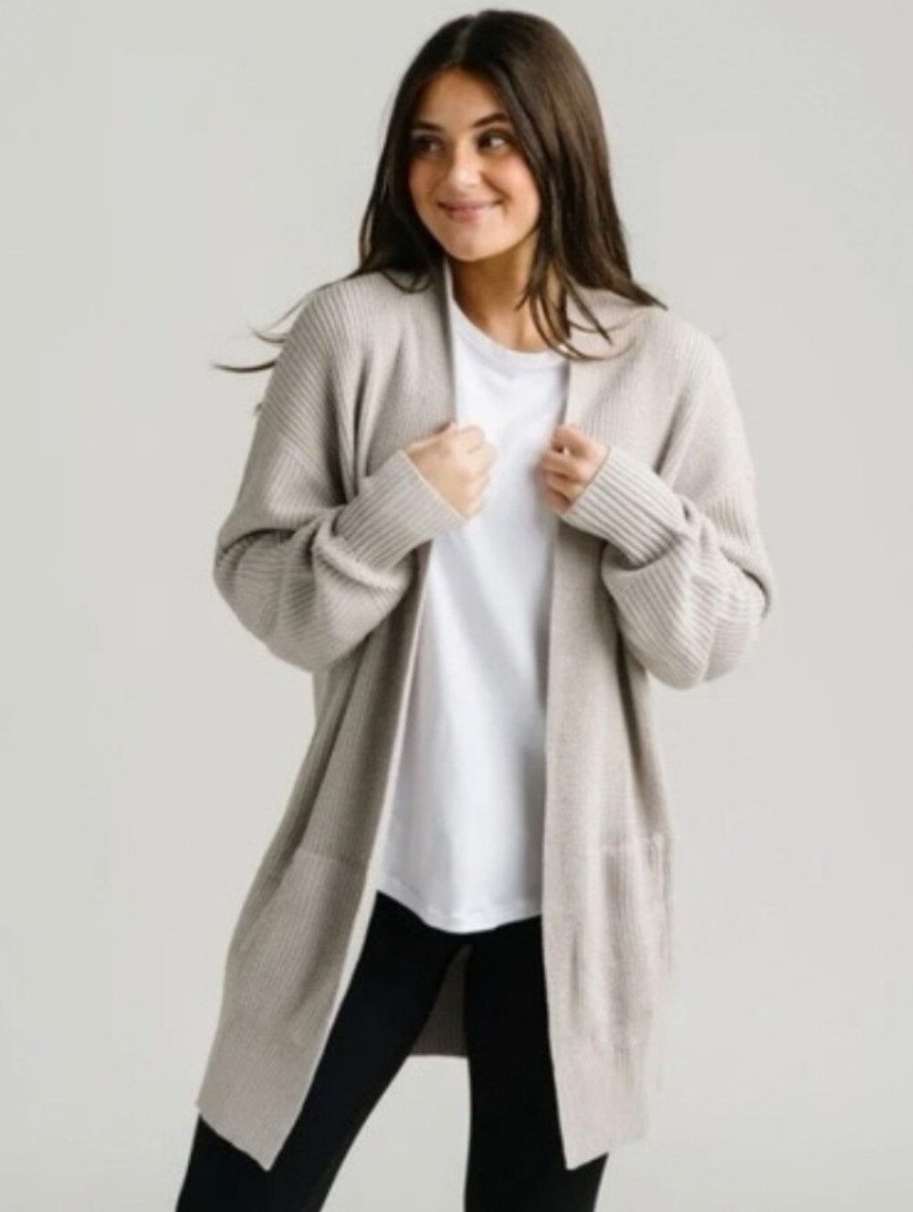 Zyia Normandy Cardigan - Light Taupe